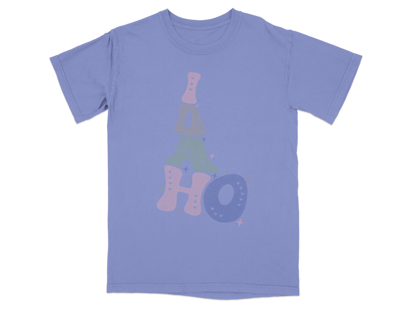 Idaho Typography Graphic Design Blue T-shirt
