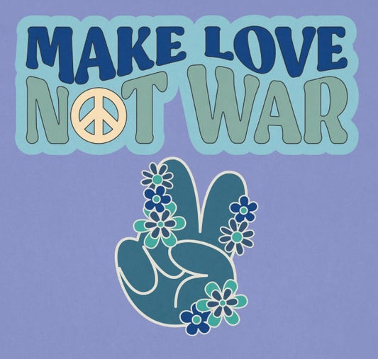 Make Love Not War Peace Sign Graphic T-shirt