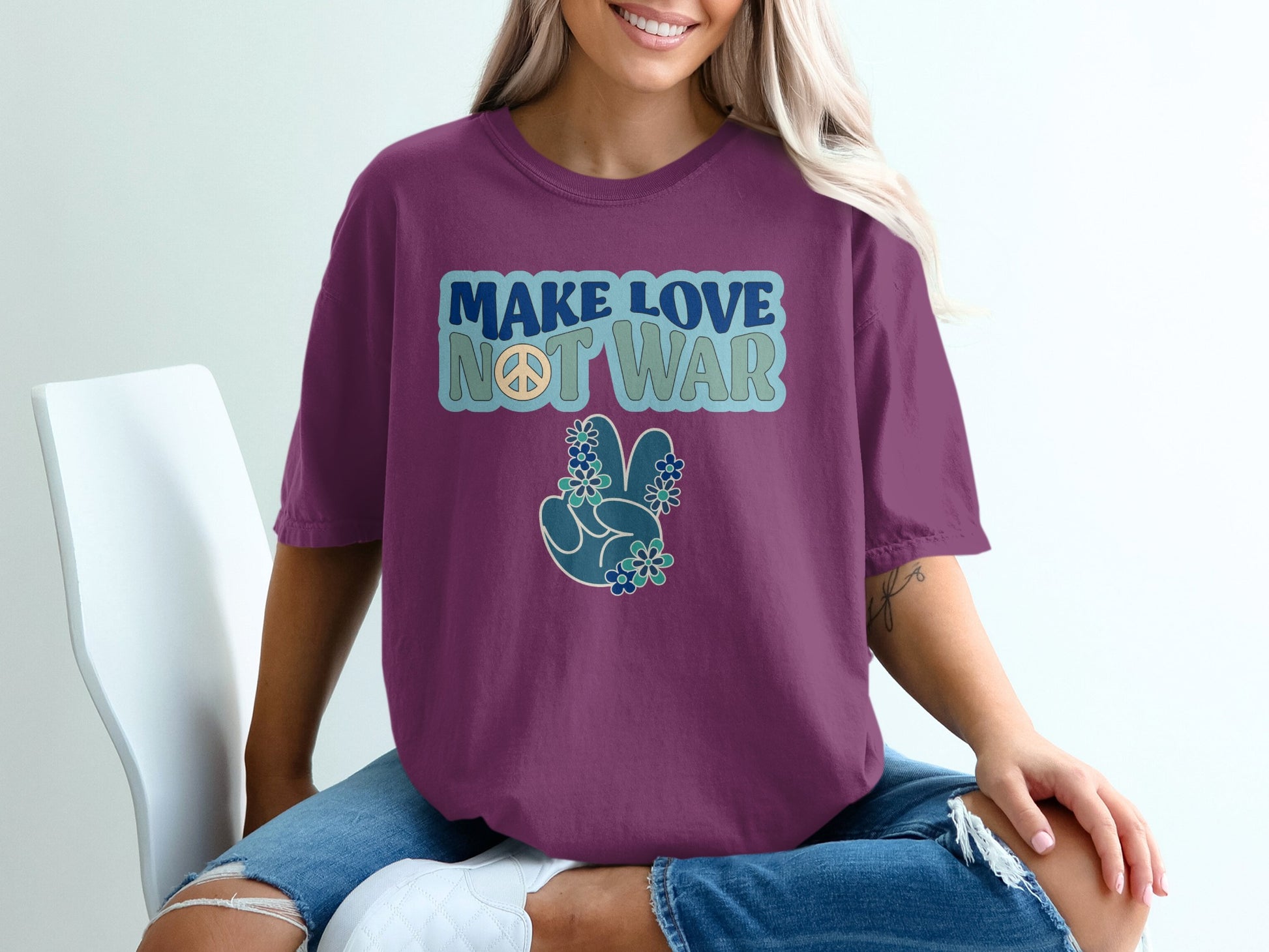 Make Love Not War Graphic Tee Shirt Product