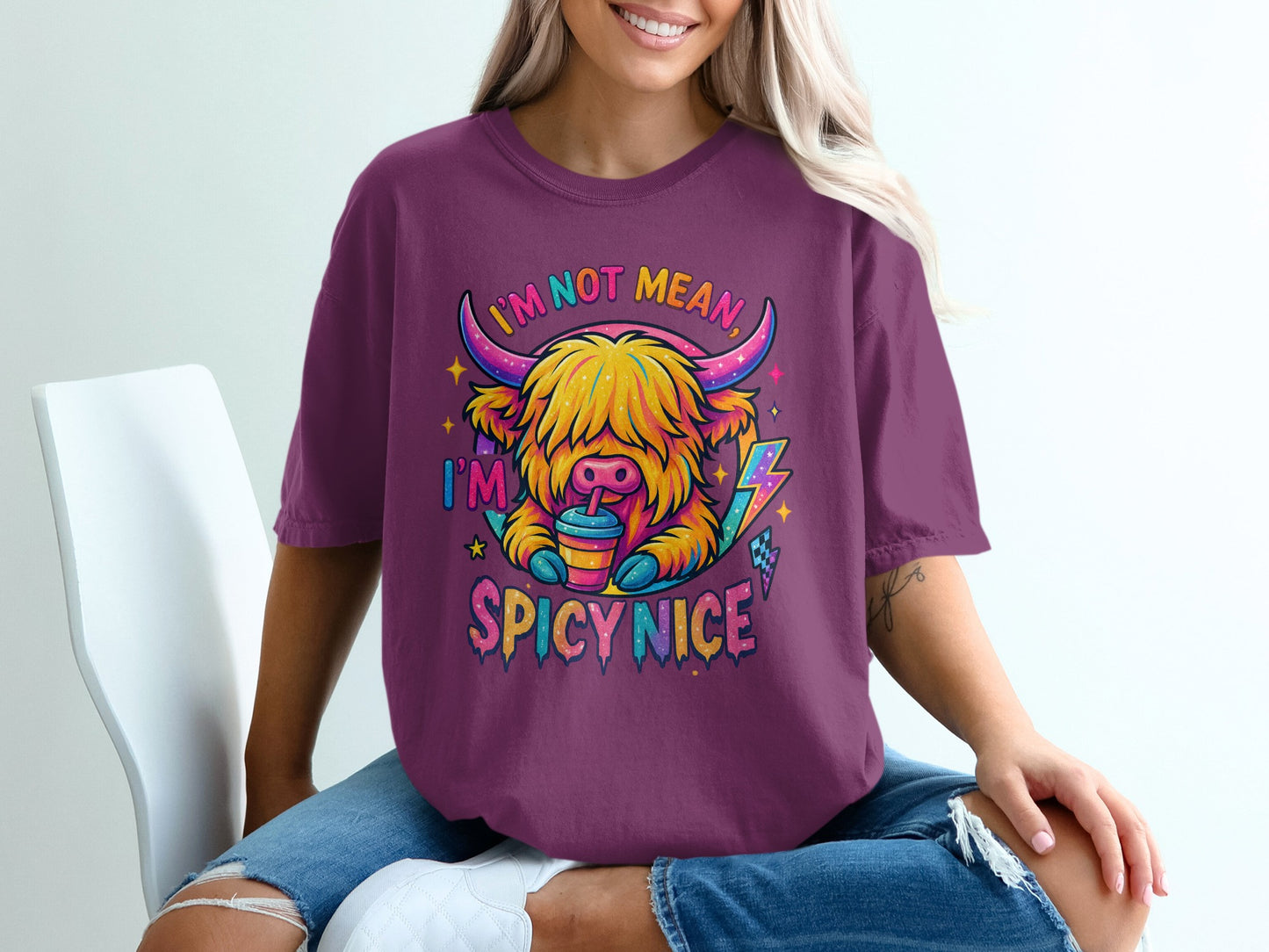 I'm Not Mean I'm Spicy Nice Graphic T-Shirt