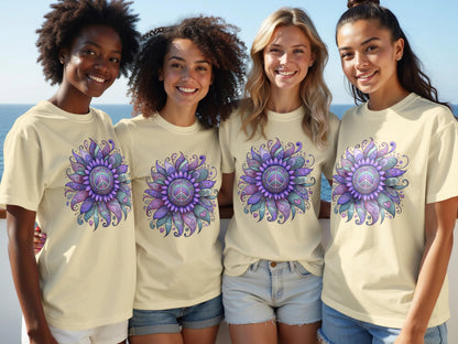Colorful Peace Mandala Art Design on T-Shirt
