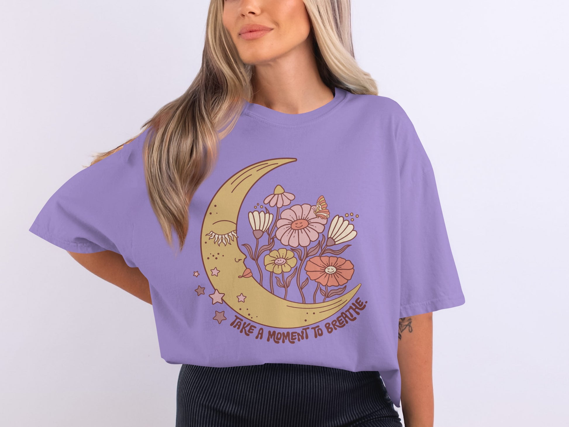 Take A Moment To Breathe Moonflower Tee