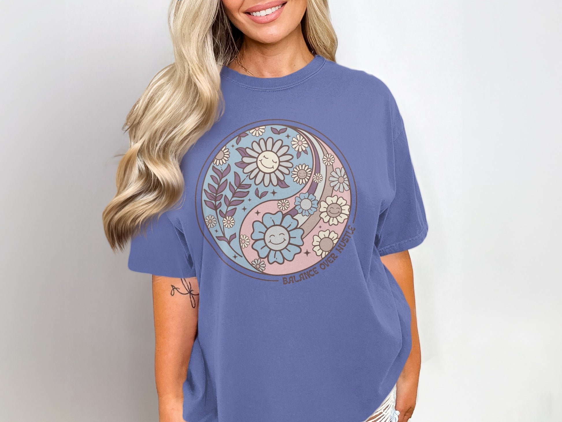 Floral Bliss Yin Yang Graphic Tee