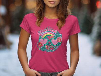 I am Love Trust in Love Hippie Rainbow Flower T-Shirt