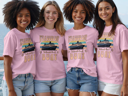 It's a Good Day to Boat Pink Graphic Tee