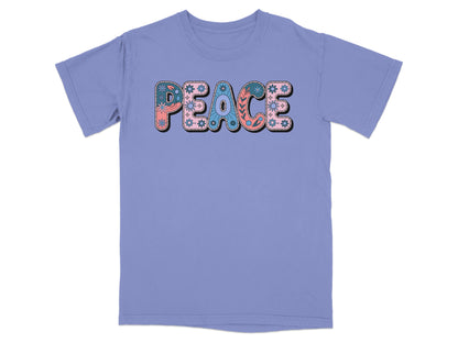 Peace Graphic Design Short Sleeve T-shirt
