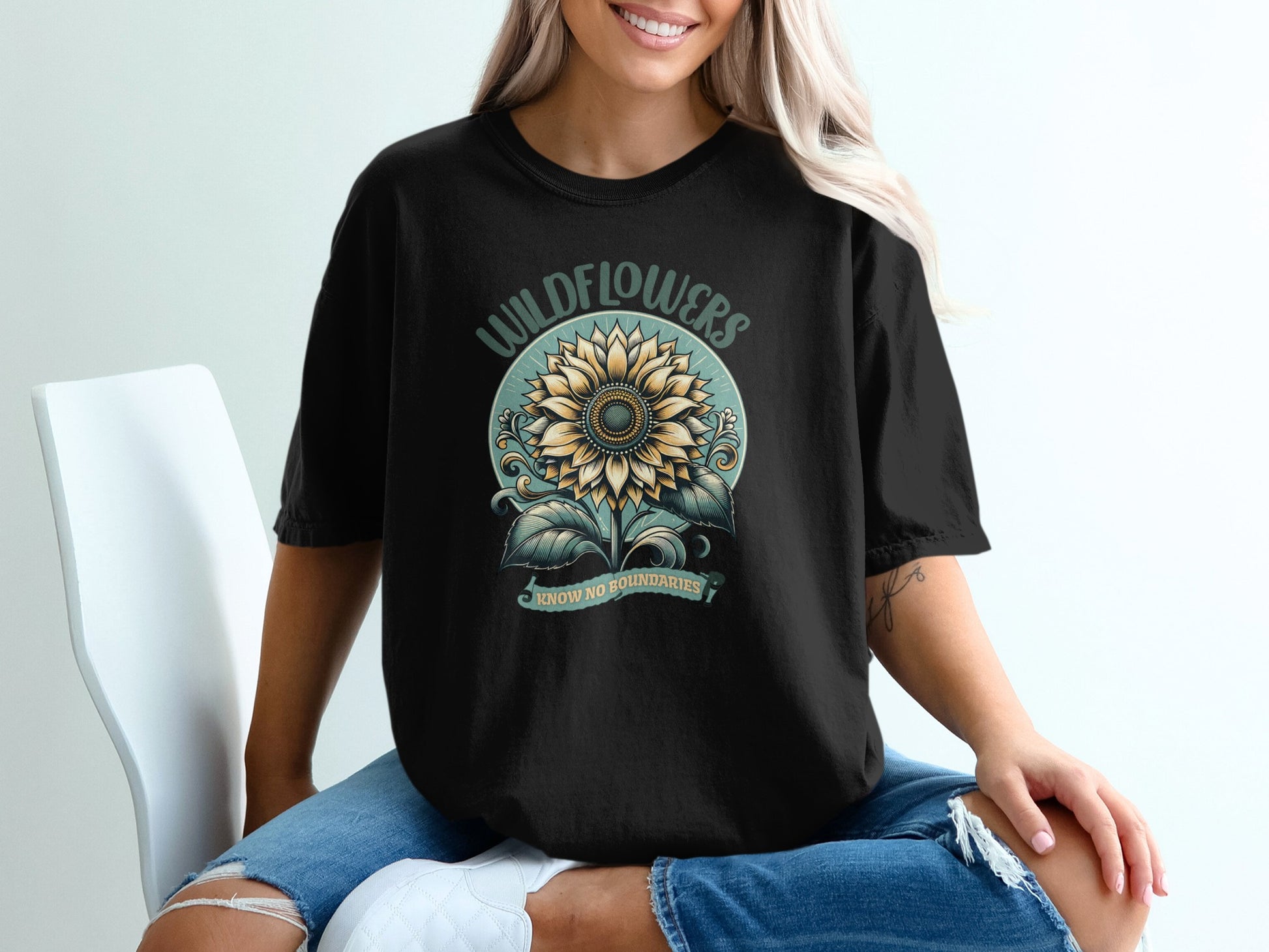 Wildflowers Sunflower No Boundaries T-shirt